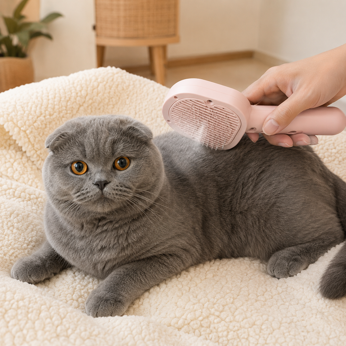 Brosse Brume 3-en-1 pour Chat – Démêlage & Massage