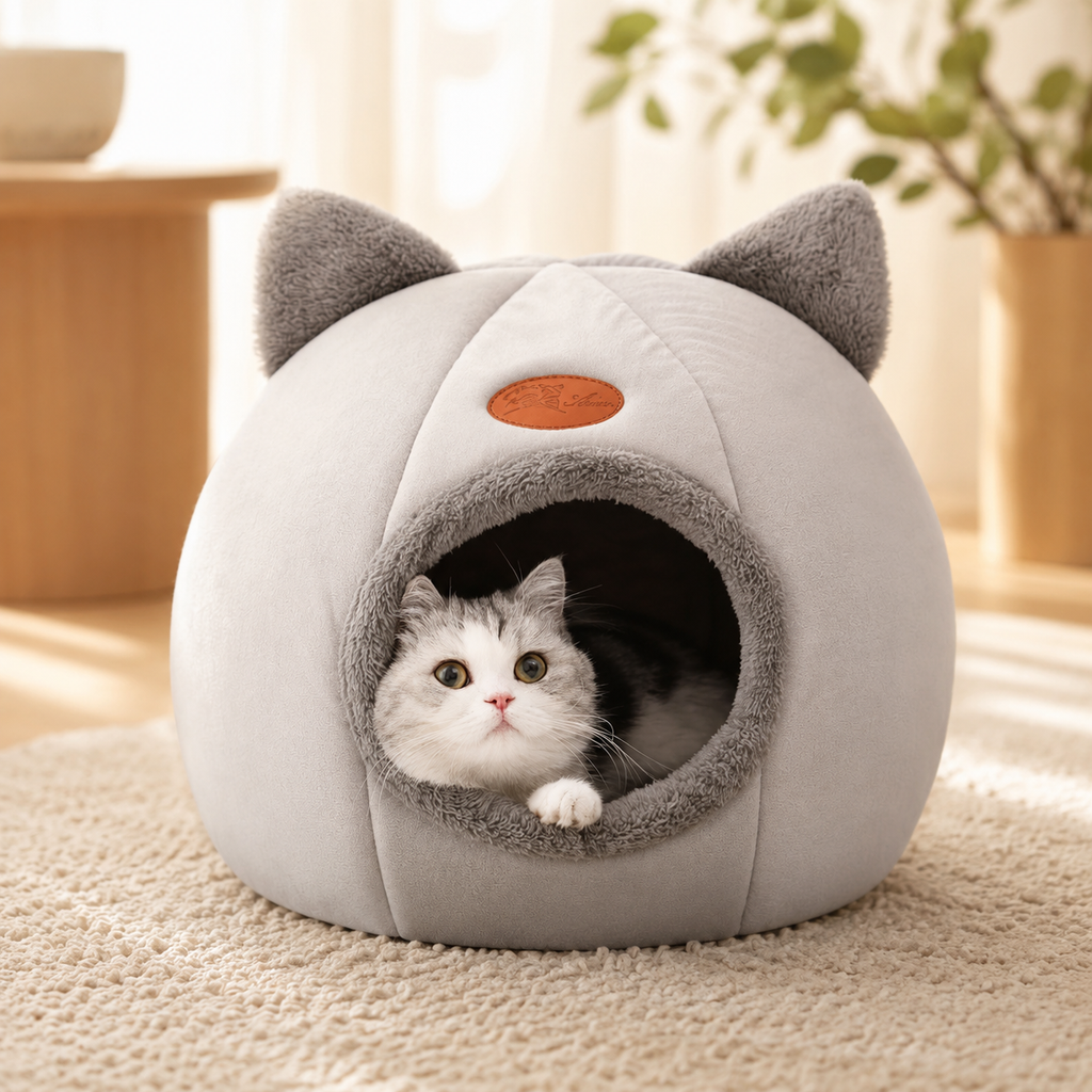 Nid Douillet Cosy Cave – Couchage Cocooning pour Chat