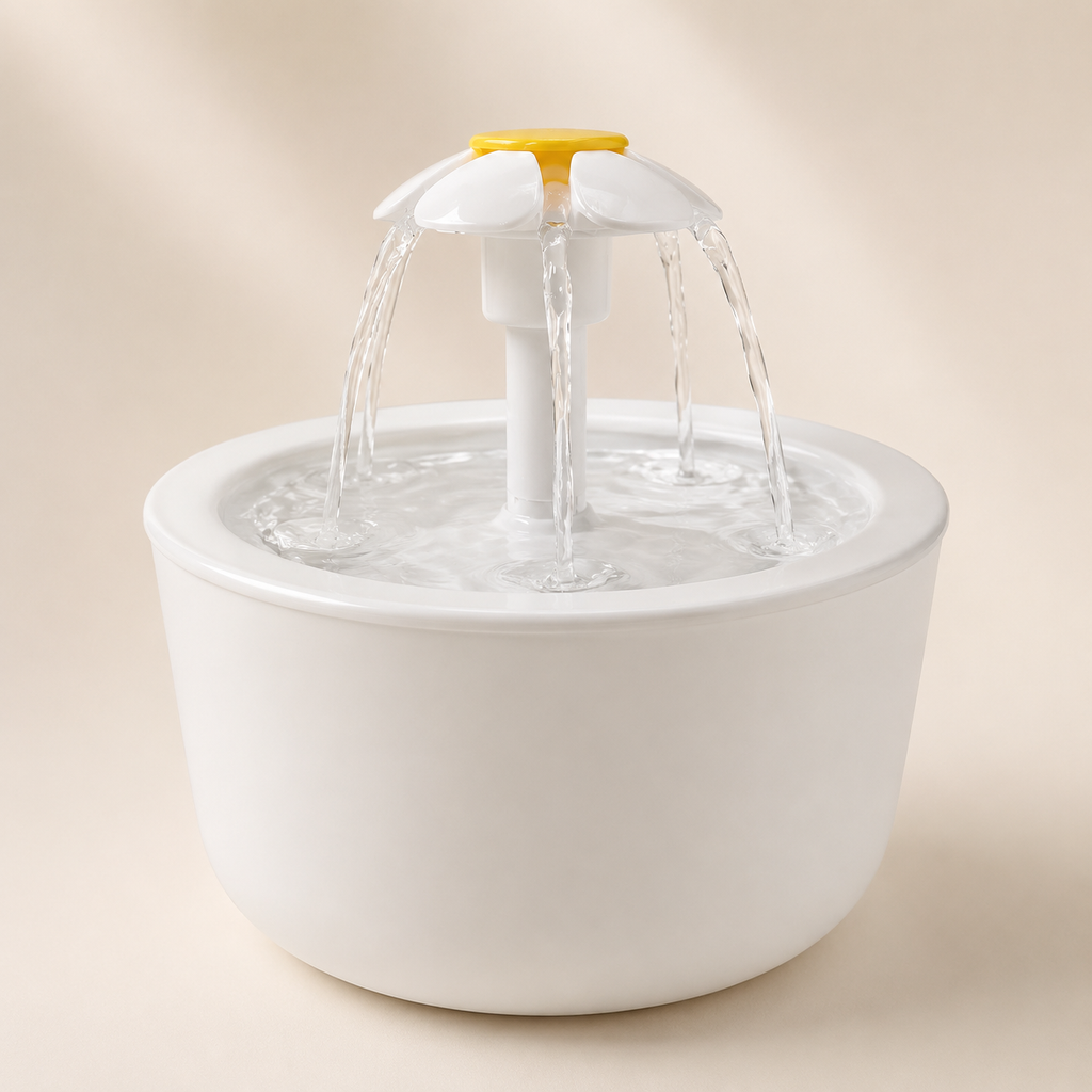 Fontaine à Eau Fleur 1,2 L pour Chat – Silencieuse & Filtrante